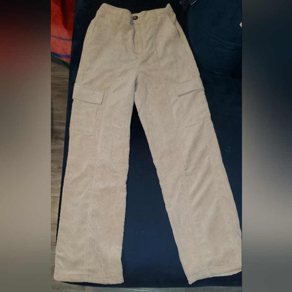Tan Curduroy Cargo Pants S